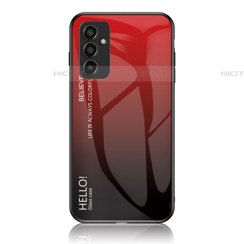 Silikon Schutzhülle Rahmen Tasche Hülle Spiegel Farbverlauf Regenbogen LS1 für Samsung Galaxy M13 4G Rot