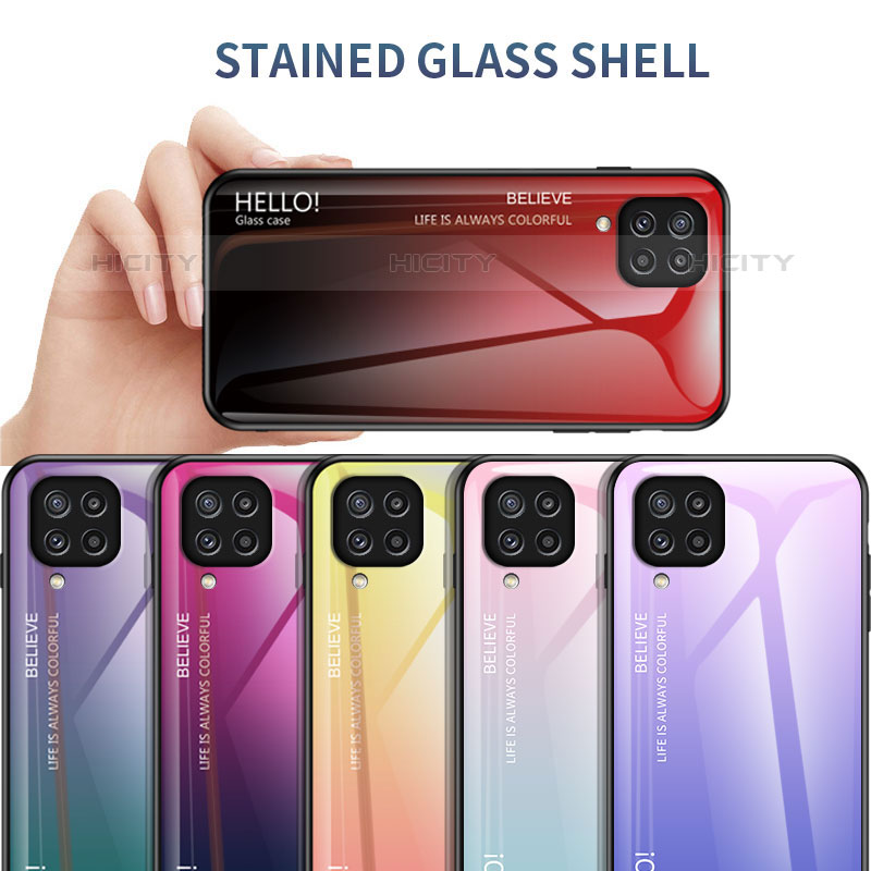 Silikon Schutzhülle Rahmen Tasche Hülle Spiegel Farbverlauf Regenbogen LS1 für Samsung Galaxy M32 4G