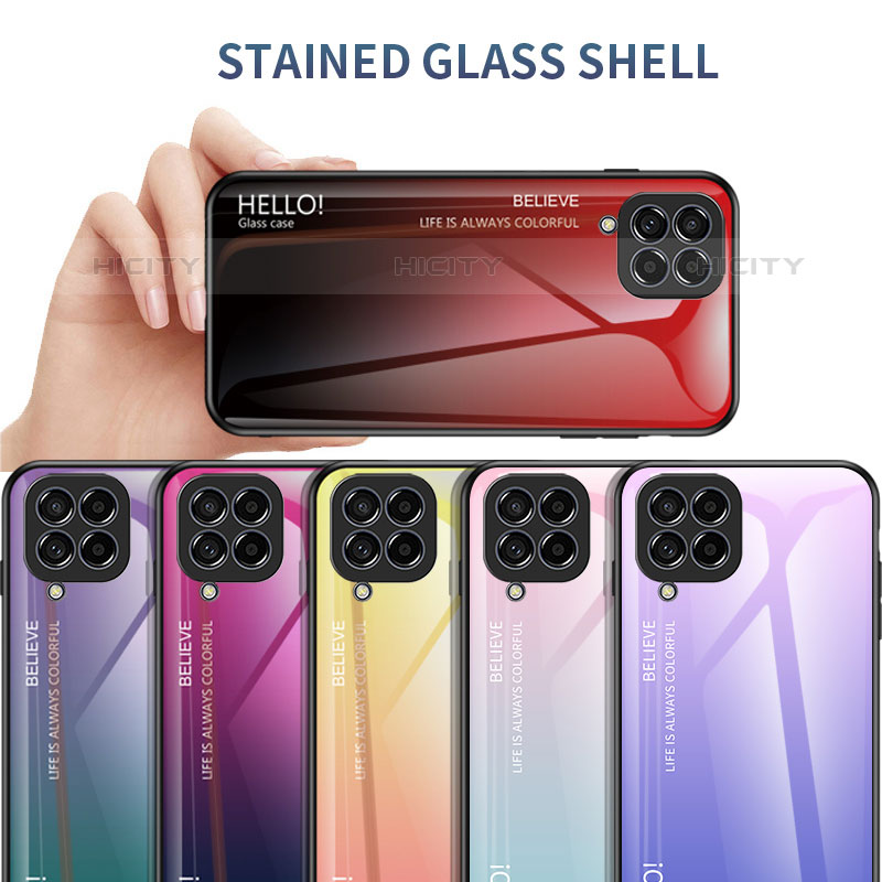 Silikon Schutzhülle Rahmen Tasche Hülle Spiegel Farbverlauf Regenbogen LS1 für Samsung Galaxy M53 5G