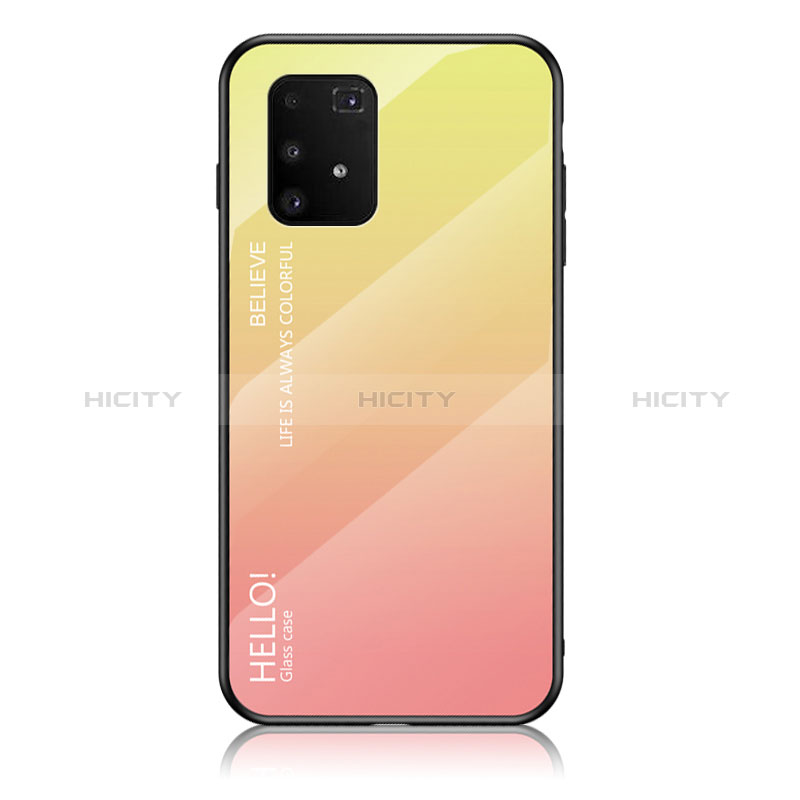 Silikon Schutzhülle Rahmen Tasche Hülle Spiegel Farbverlauf Regenbogen LS1 für Samsung Galaxy S10 Lite