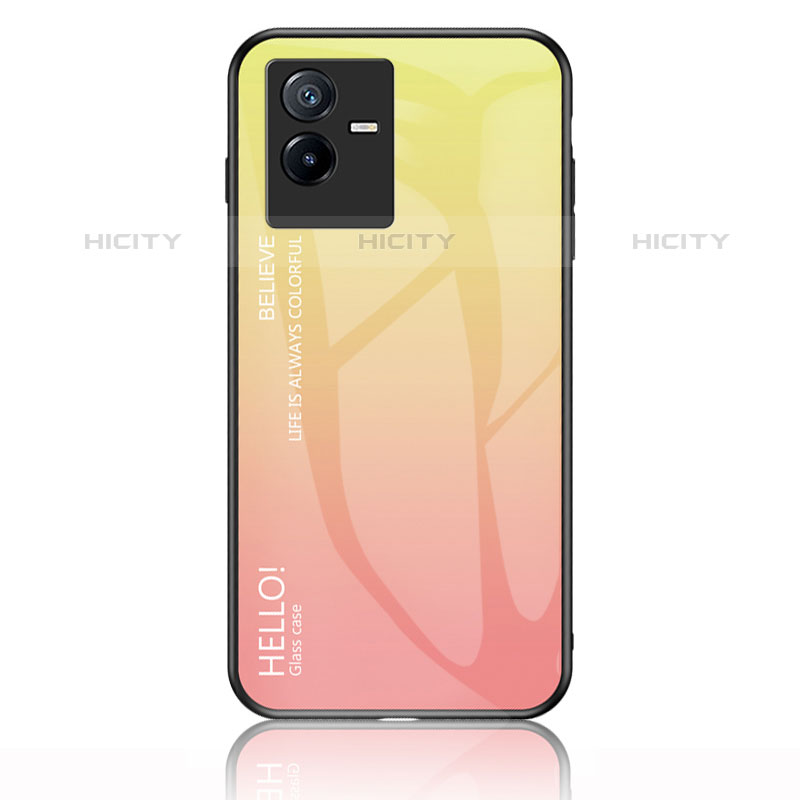 Silikon Schutzhülle Rahmen Tasche Hülle Spiegel Farbverlauf Regenbogen LS1 für Vivo iQOO Z6x