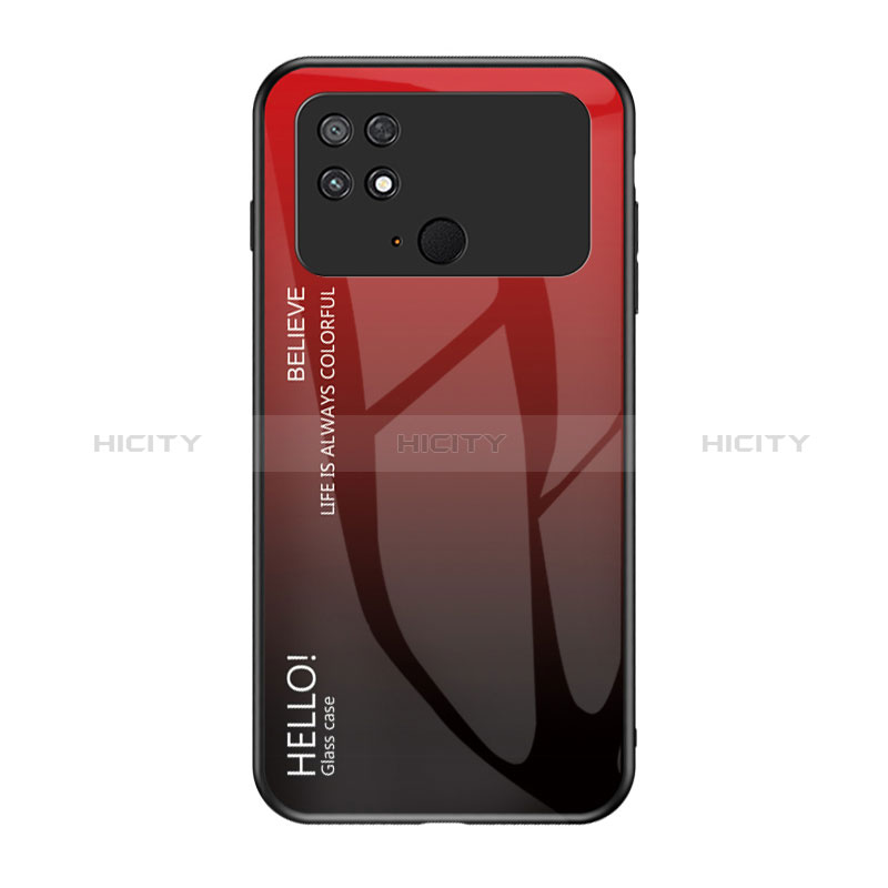 Silikon Schutzhülle Rahmen Tasche Hülle Spiegel Farbverlauf Regenbogen LS1 für Xiaomi Poco C40 Rot