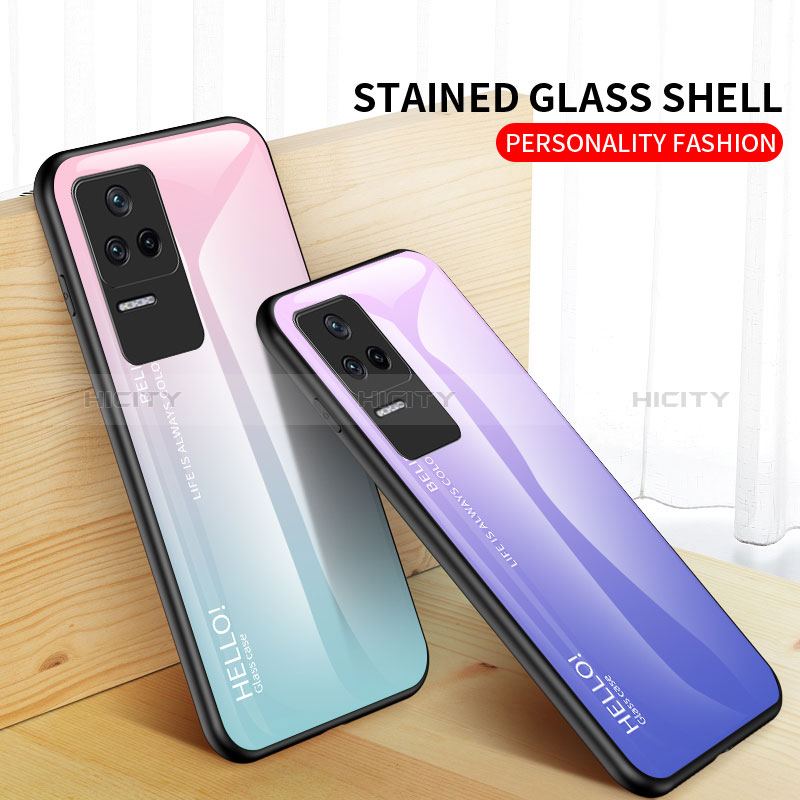 Silikon Schutzhülle Rahmen Tasche Hülle Spiegel Farbverlauf Regenbogen LS1 für Xiaomi Poco F4 5G groß