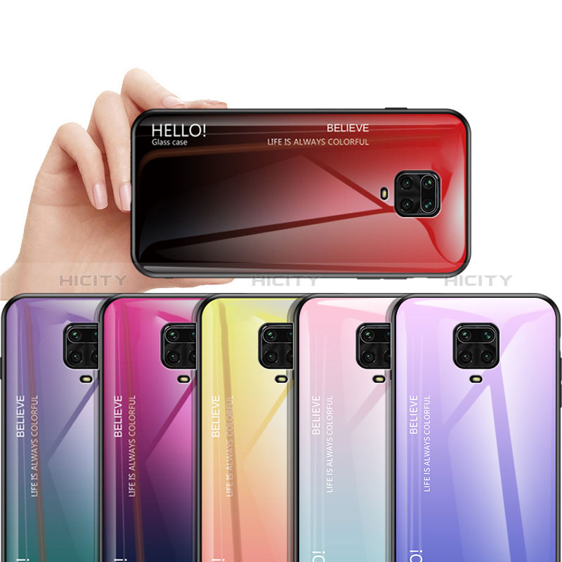 Silikon Schutzhülle Rahmen Tasche Hülle Spiegel Farbverlauf Regenbogen LS1 für Xiaomi Poco M2 Pro groß