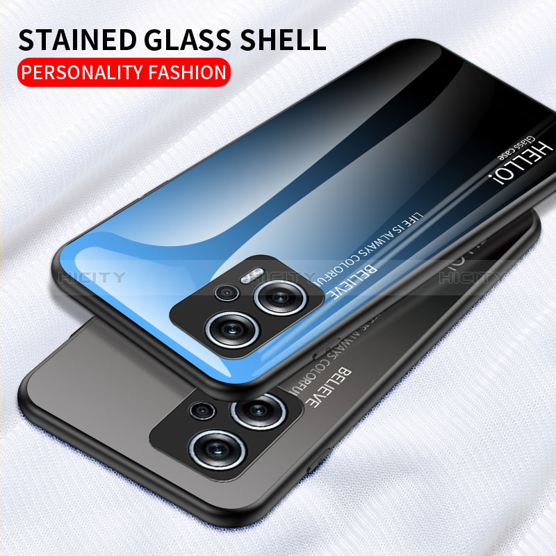 Silikon Schutzhülle Rahmen Tasche Hülle Spiegel Farbverlauf Regenbogen LS1 für Xiaomi Poco X4 GT 5G groß