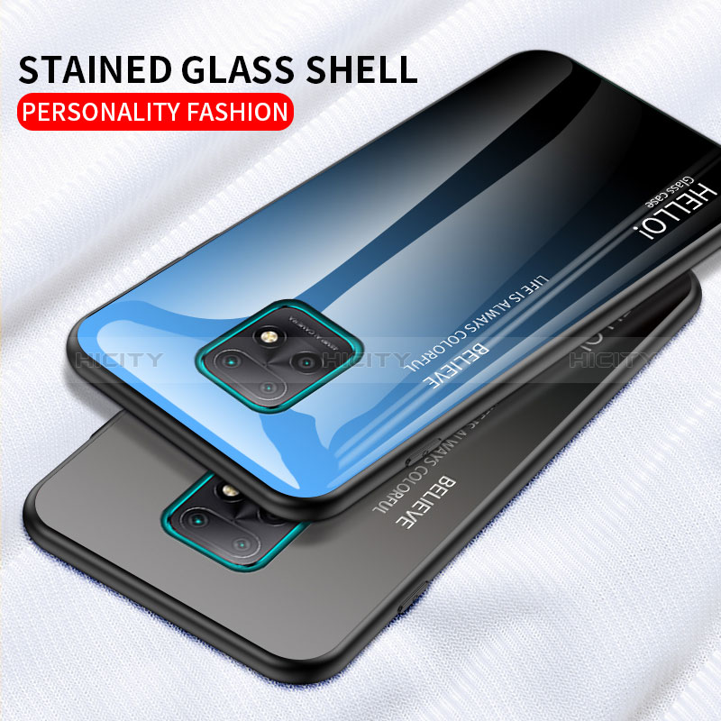 Silikon Schutzhülle Rahmen Tasche Hülle Spiegel Farbverlauf Regenbogen LS1 für Xiaomi Redmi 10X Pro 5G groß