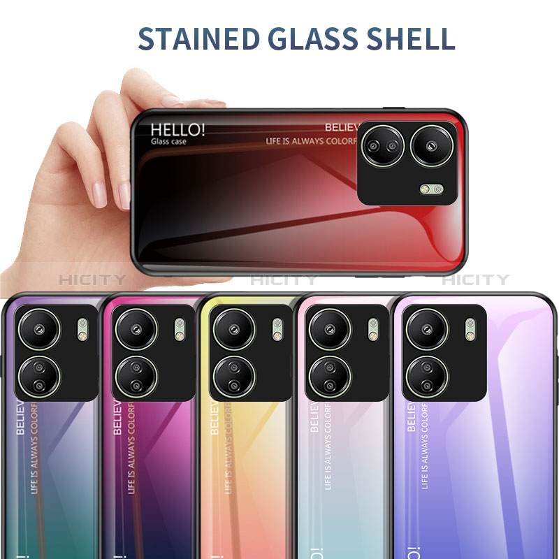 Silikon Schutzhülle Rahmen Tasche Hülle Spiegel Farbverlauf Regenbogen LS1 für Xiaomi Redmi 13C groß