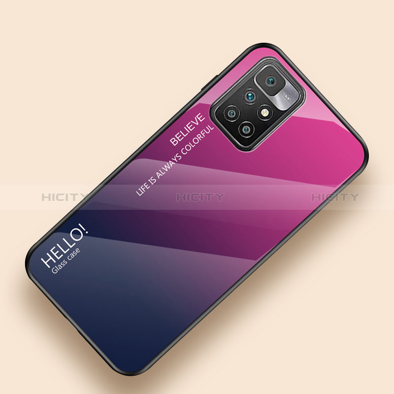 Silikon Schutzhülle Rahmen Tasche Hülle Spiegel Farbverlauf Regenbogen LS1 für Xiaomi Redmi Note 11 4G (2021) Pink Plus