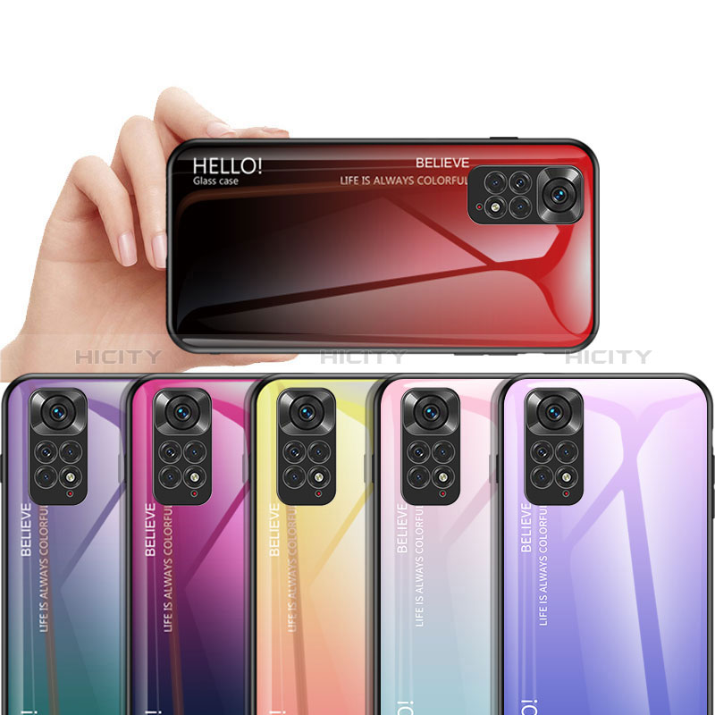 Silikon Schutzhülle Rahmen Tasche Hülle Spiegel Farbverlauf Regenbogen LS1 für Xiaomi Redmi Note 11S 4G