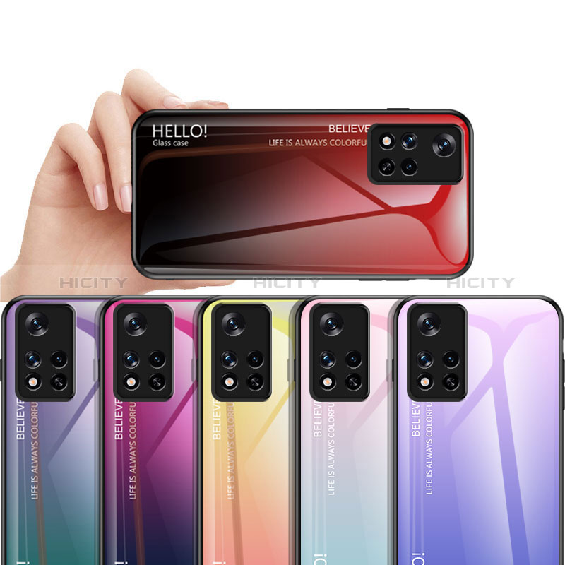 Silikon Schutzhülle Rahmen Tasche Hülle Spiegel Farbverlauf Regenbogen LS1 für Xiaomi Redmi Note 11T 5G groß