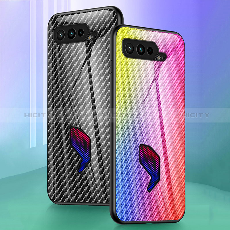 Silikon Schutzhülle Rahmen Tasche Hülle Spiegel Farbverlauf Regenbogen LS2 für Asus ROG Phone 5s groß