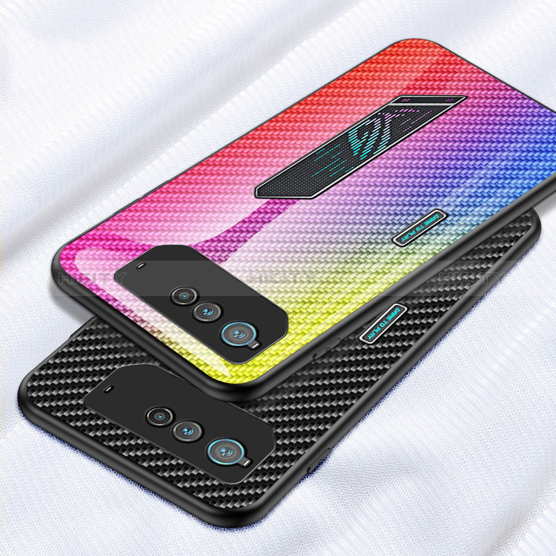 Silikon Schutzhülle Rahmen Tasche Hülle Spiegel Farbverlauf Regenbogen LS2 für Asus ROG Phone 6 Pro