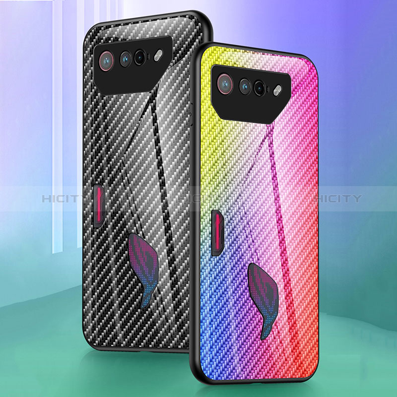 Silikon Schutzhülle Rahmen Tasche Hülle Spiegel Farbverlauf Regenbogen LS2 für Asus ROG Phone 7 Pro