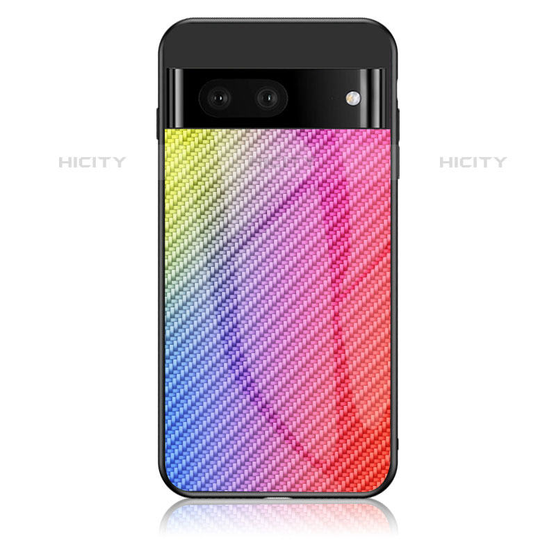 Silikon Schutzhülle Rahmen Tasche Hülle Spiegel Farbverlauf Regenbogen LS2 für Google Pixel 7 5G groß