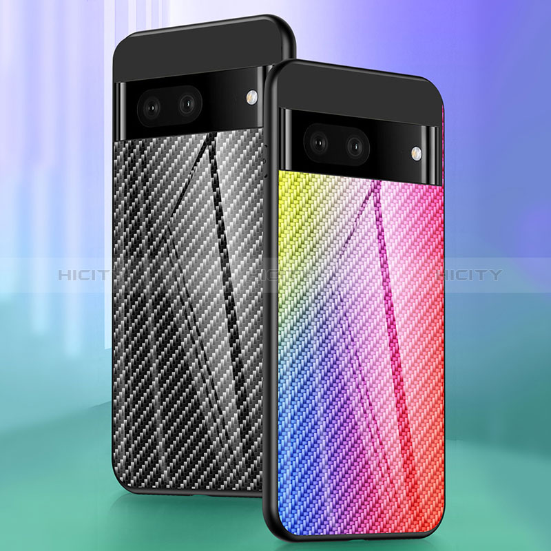 Silikon Schutzhülle Rahmen Tasche Hülle Spiegel Farbverlauf Regenbogen LS2 für Google Pixel 7a 5G