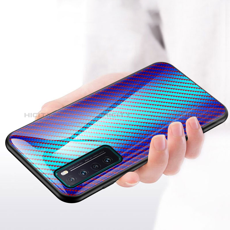 Silikon Schutzhülle Rahmen Tasche Hülle Spiegel Farbverlauf Regenbogen LS2 für Huawei Nova 7 5G