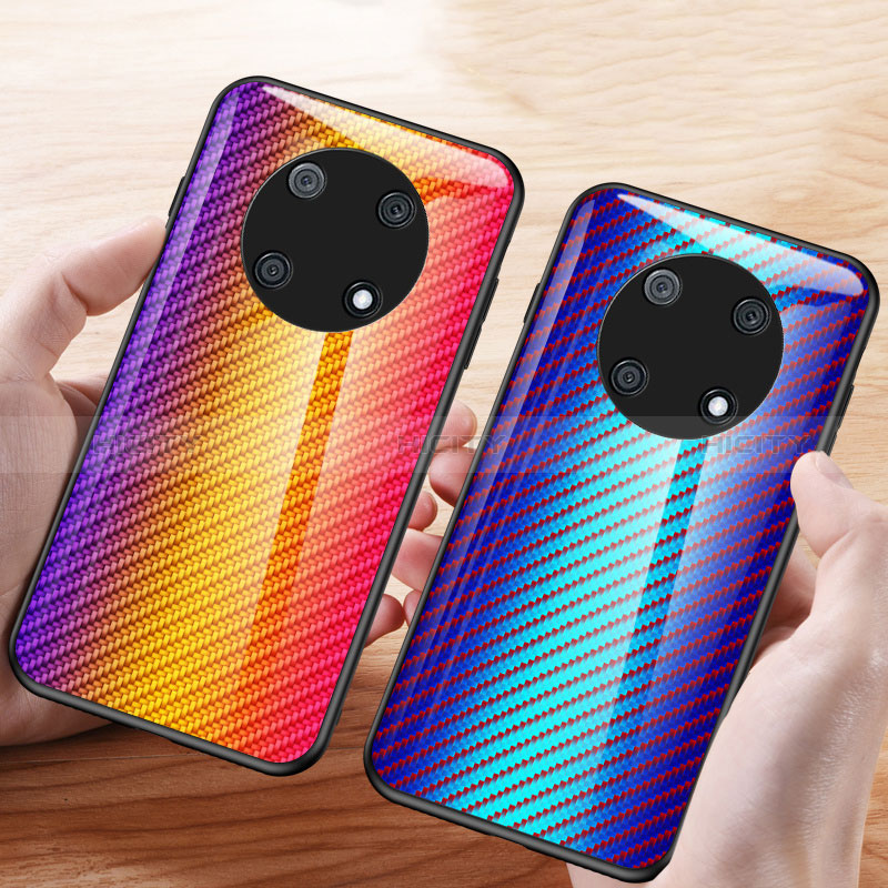 Silikon Schutzhülle Rahmen Tasche Hülle Spiegel Farbverlauf Regenbogen LS2 für Huawei Nova Y90 groß