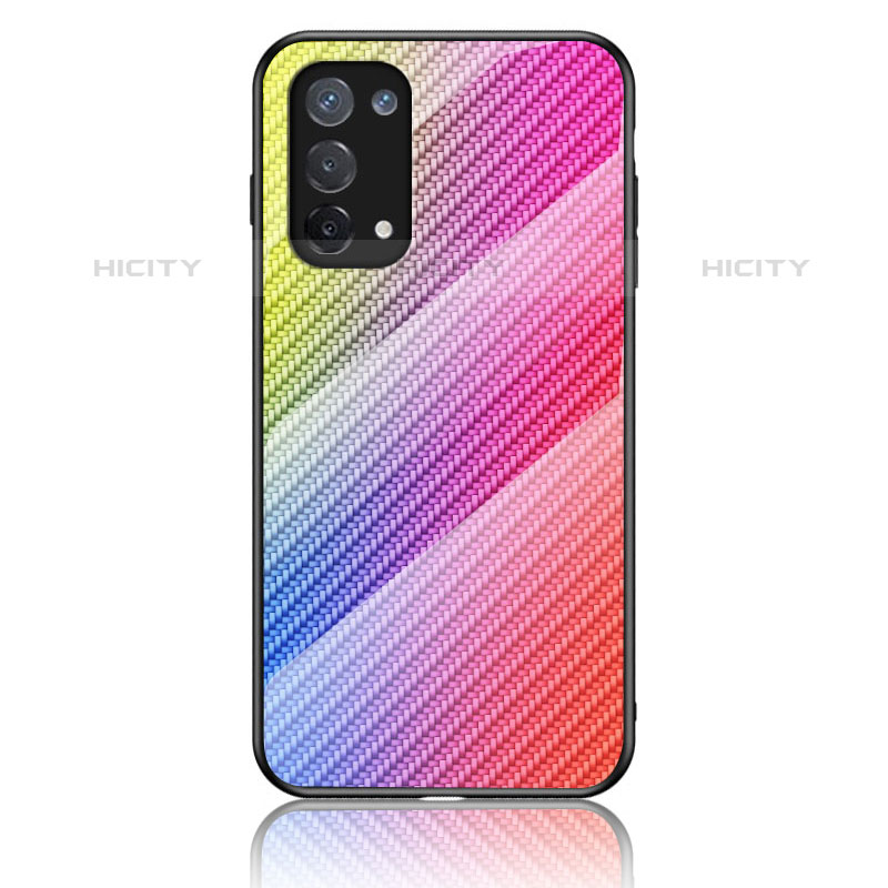 Silikon Schutzhülle Rahmen Tasche Hülle Spiegel Farbverlauf Regenbogen LS2 für OnePlus Nord N200 5G