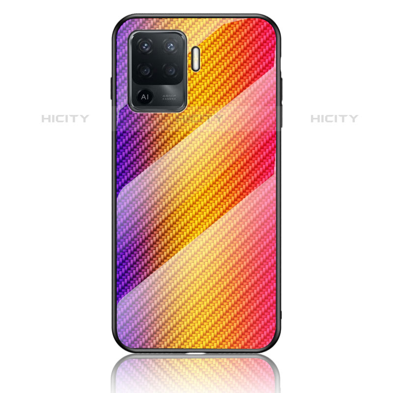 Silikon Schutzhülle Rahmen Tasche Hülle Spiegel Farbverlauf Regenbogen LS2 für Oppo F19 Pro