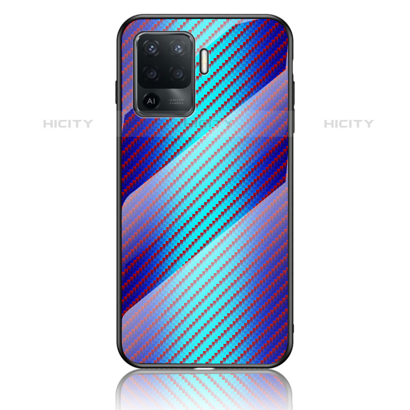 Silikon Schutzhülle Rahmen Tasche Hülle Spiegel Farbverlauf Regenbogen LS2 für Oppo F19 Pro groß