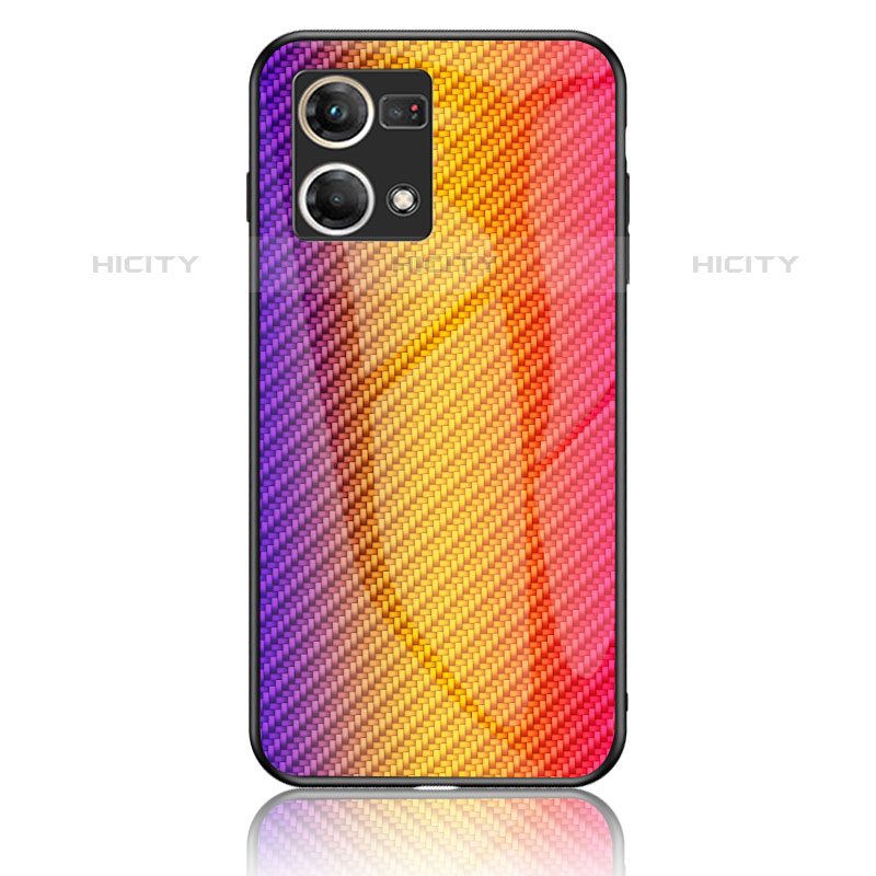 Silikon Schutzhülle Rahmen Tasche Hülle Spiegel Farbverlauf Regenbogen LS2 für Oppo F21 Pro 4G groß