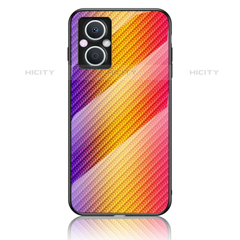 Silikon Schutzhülle Rahmen Tasche Hülle Spiegel Farbverlauf Regenbogen LS2 für Oppo F21 Pro 5G