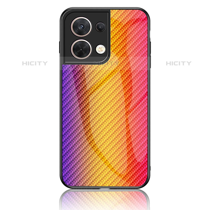 Silikon Schutzhülle Rahmen Tasche Hülle Spiegel Farbverlauf Regenbogen LS2 für Oppo Reno9 Pro 5G