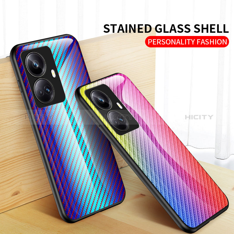 Silikon Schutzhülle Rahmen Tasche Hülle Spiegel Farbverlauf Regenbogen LS2 für Realme 10 Pro+ Plus 5G