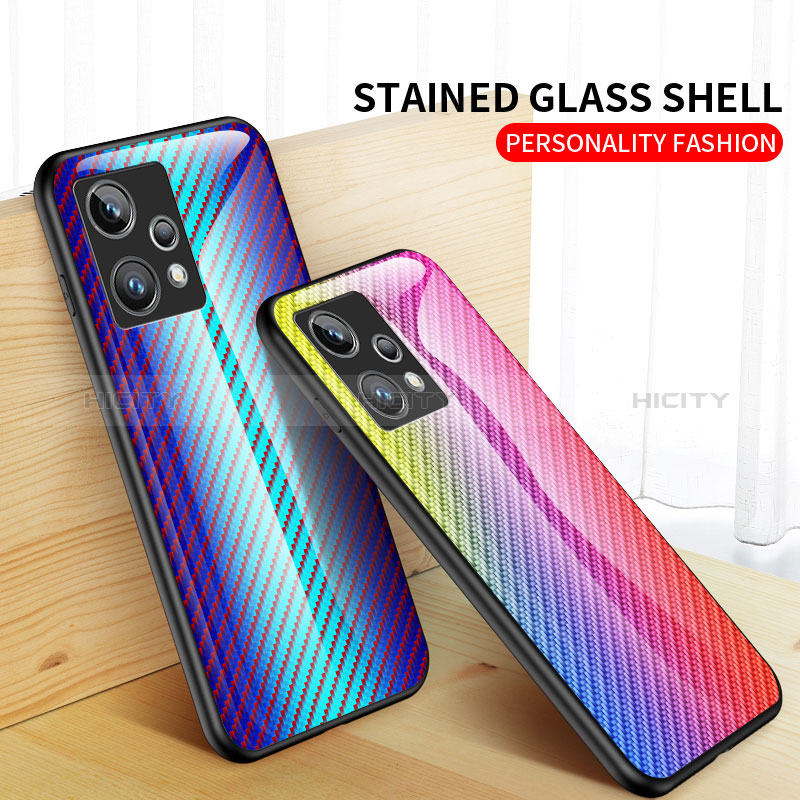 Silikon Schutzhülle Rahmen Tasche Hülle Spiegel Farbverlauf Regenbogen LS2 für Realme 9 Pro+ Plus 5G groß