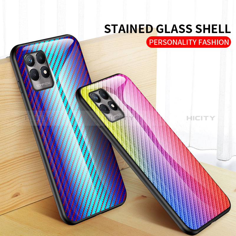 Silikon Schutzhülle Rahmen Tasche Hülle Spiegel Farbverlauf Regenbogen LS2 für Realme Narzo 50 4G