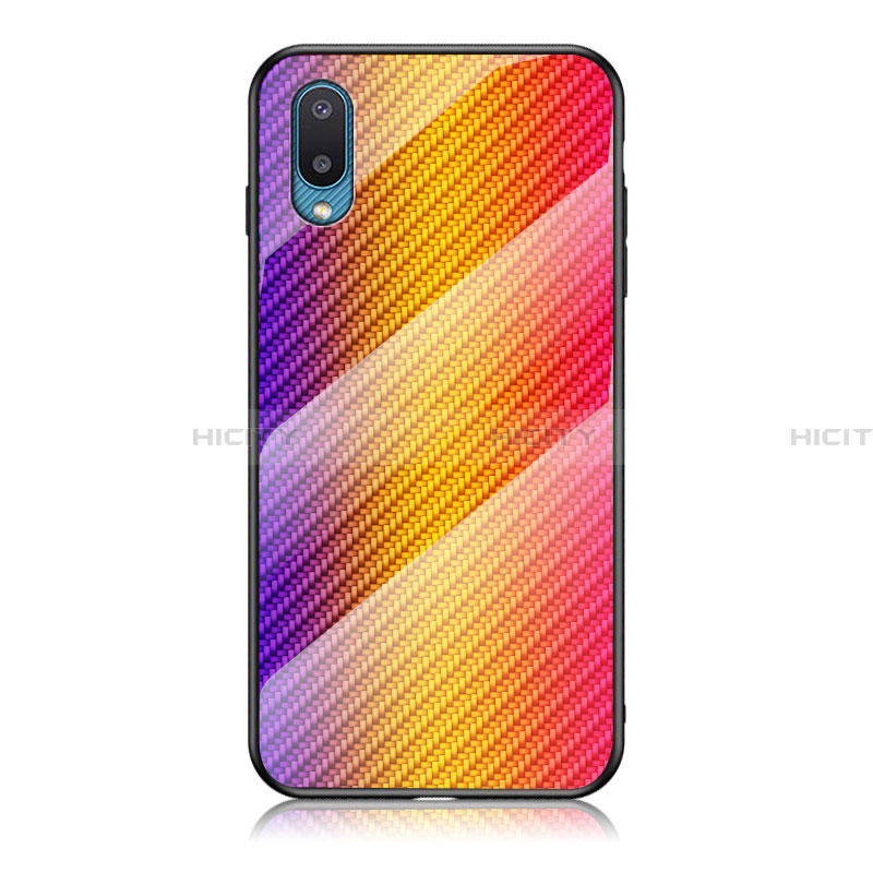 Silikon Schutzhülle Rahmen Tasche Hülle Spiegel Farbverlauf Regenbogen LS2 für Samsung Galaxy A02 groß