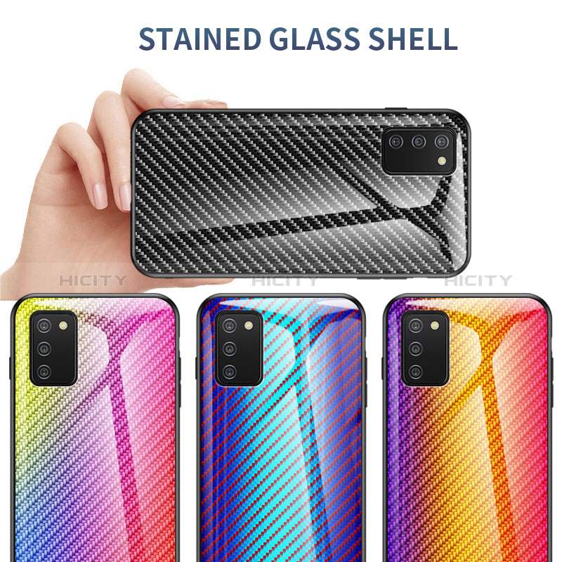 Silikon Schutzhülle Rahmen Tasche Hülle Spiegel Farbverlauf Regenbogen LS2 für Samsung Galaxy A02s