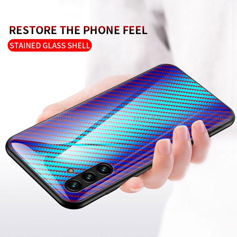 Silikon Schutzhülle Rahmen Tasche Hülle Spiegel Farbverlauf Regenbogen LS2 für Samsung Galaxy A13 5G groß