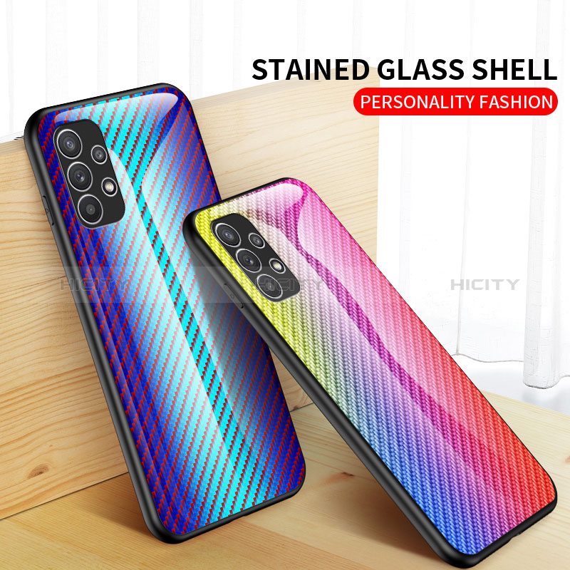 Silikon Schutzhülle Rahmen Tasche Hülle Spiegel Farbverlauf Regenbogen LS2 für Samsung Galaxy A23 5G