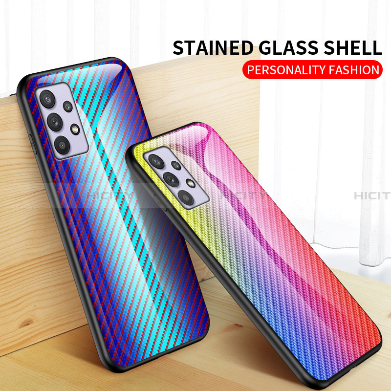 Silikon Schutzhülle Rahmen Tasche Hülle Spiegel Farbverlauf Regenbogen LS2 für Samsung Galaxy A32 5G