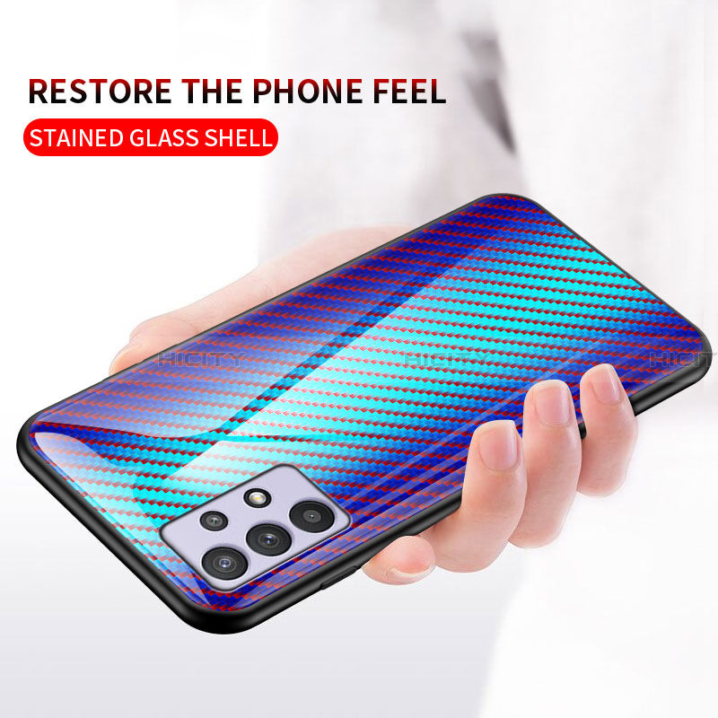 Silikon Schutzhülle Rahmen Tasche Hülle Spiegel Farbverlauf Regenbogen LS2 für Samsung Galaxy A32 5G