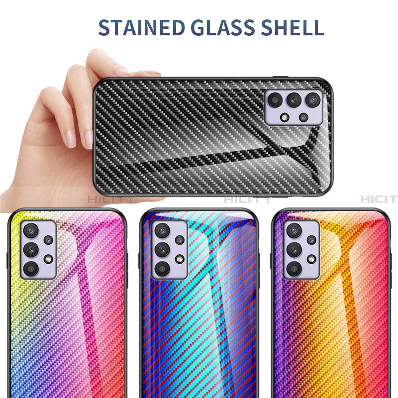 Silikon Schutzhülle Rahmen Tasche Hülle Spiegel Farbverlauf Regenbogen LS2 für Samsung Galaxy A32 5G