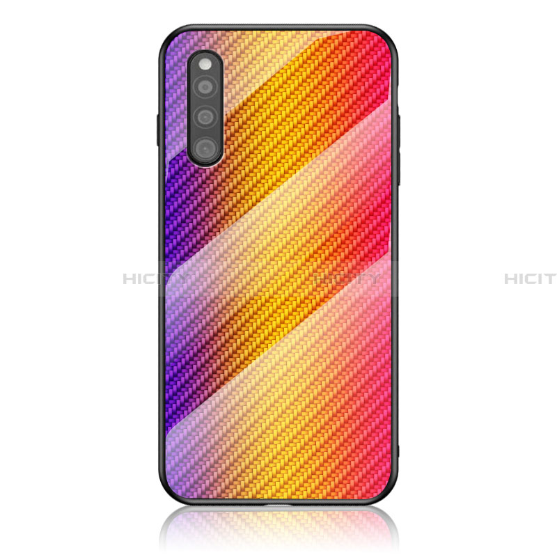 Silikon Schutzhülle Rahmen Tasche Hülle Spiegel Farbverlauf Regenbogen LS2 für Samsung Galaxy A41 SC-41A