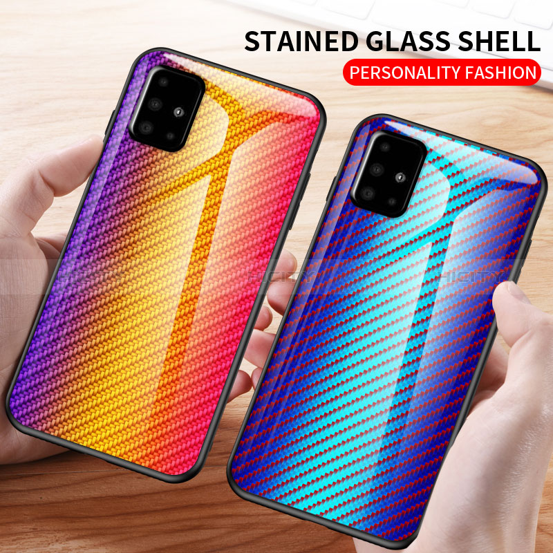 Silikon Schutzhülle Rahmen Tasche Hülle Spiegel Farbverlauf Regenbogen LS2 für Samsung Galaxy A51 5G