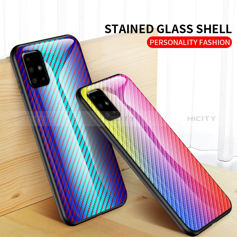 Silikon Schutzhülle Rahmen Tasche Hülle Spiegel Farbverlauf Regenbogen LS2 für Samsung Galaxy A51 5G