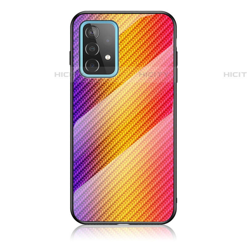 Silikon Schutzhülle Rahmen Tasche Hülle Spiegel Farbverlauf Regenbogen LS2 für Samsung Galaxy A52 4G