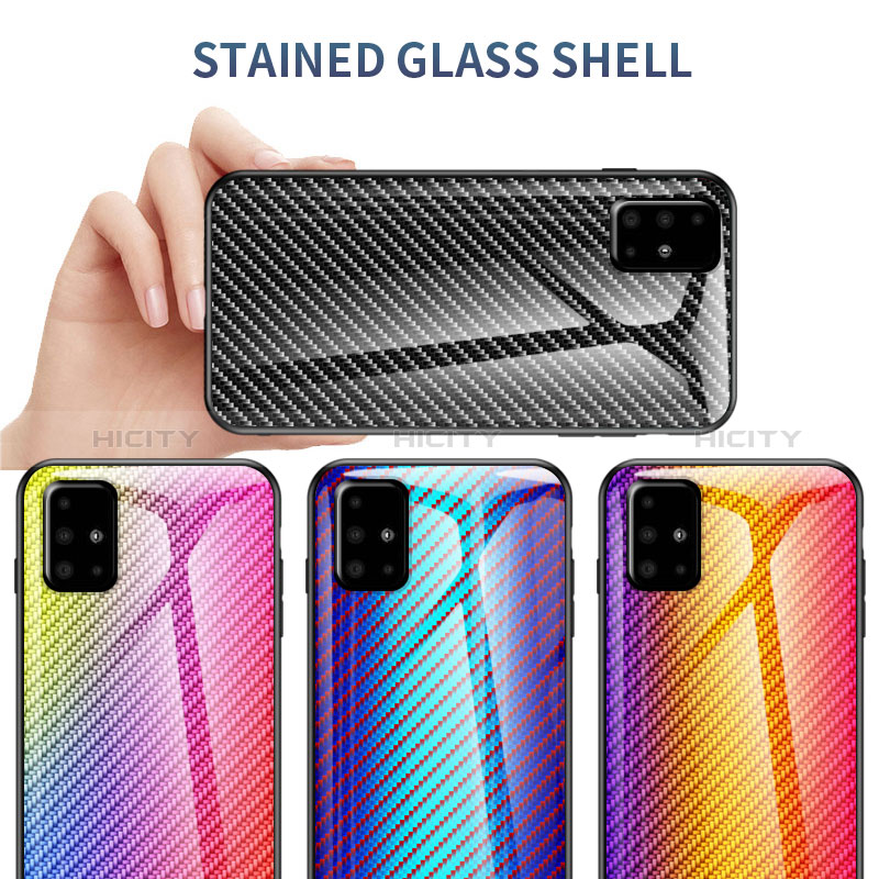 Silikon Schutzhülle Rahmen Tasche Hülle Spiegel Farbverlauf Regenbogen LS2 für Samsung Galaxy A71 4G A715