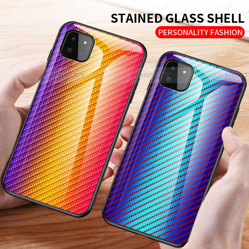 Silikon Schutzhülle Rahmen Tasche Hülle Spiegel Farbverlauf Regenbogen LS2 für Samsung Galaxy F42 5G groß