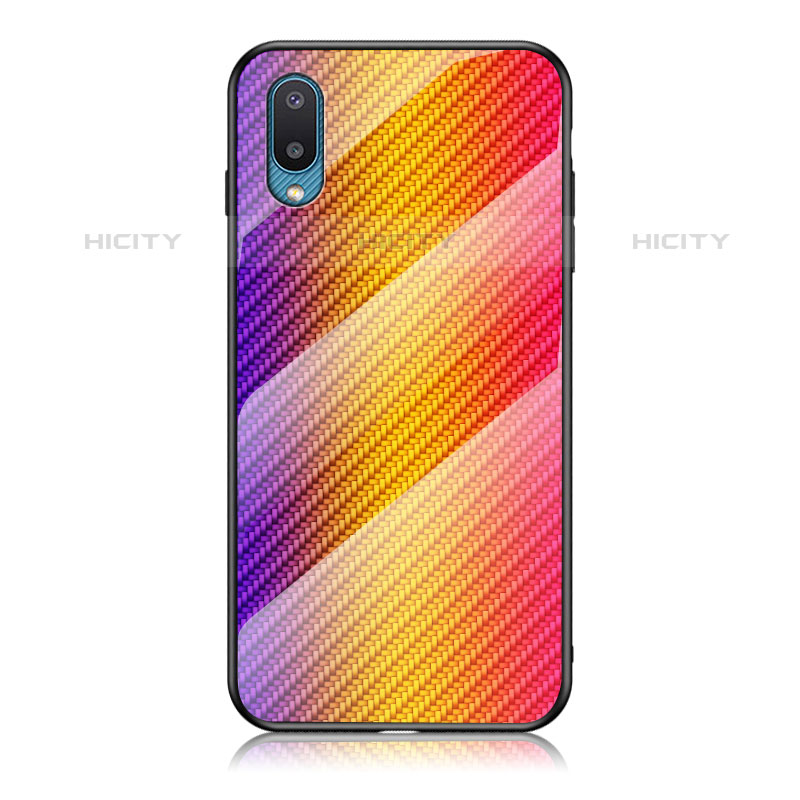 Silikon Schutzhülle Rahmen Tasche Hülle Spiegel Farbverlauf Regenbogen LS2 für Samsung Galaxy M02