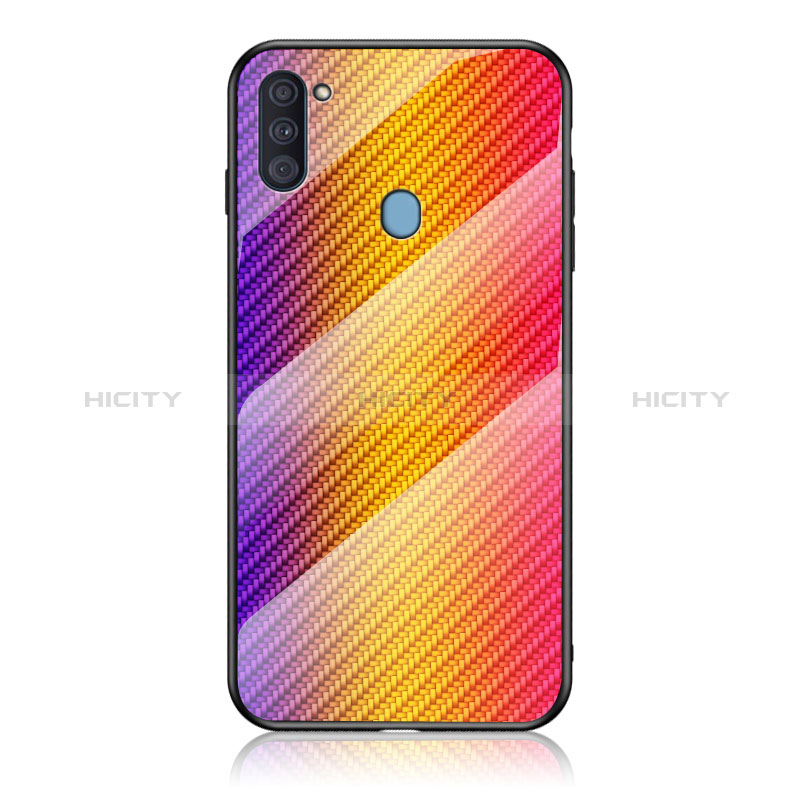 Silikon Schutzhülle Rahmen Tasche Hülle Spiegel Farbverlauf Regenbogen LS2 für Samsung Galaxy M11