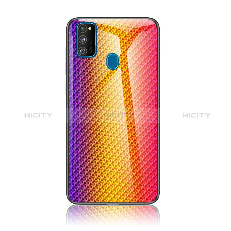 Silikon Schutzhülle Rahmen Tasche Hülle Spiegel Farbverlauf Regenbogen LS2 für Samsung Galaxy M21