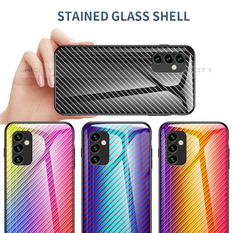 Silikon Schutzhülle Rahmen Tasche Hülle Spiegel Farbverlauf Regenbogen LS2 für Samsung Galaxy M23 5G groß