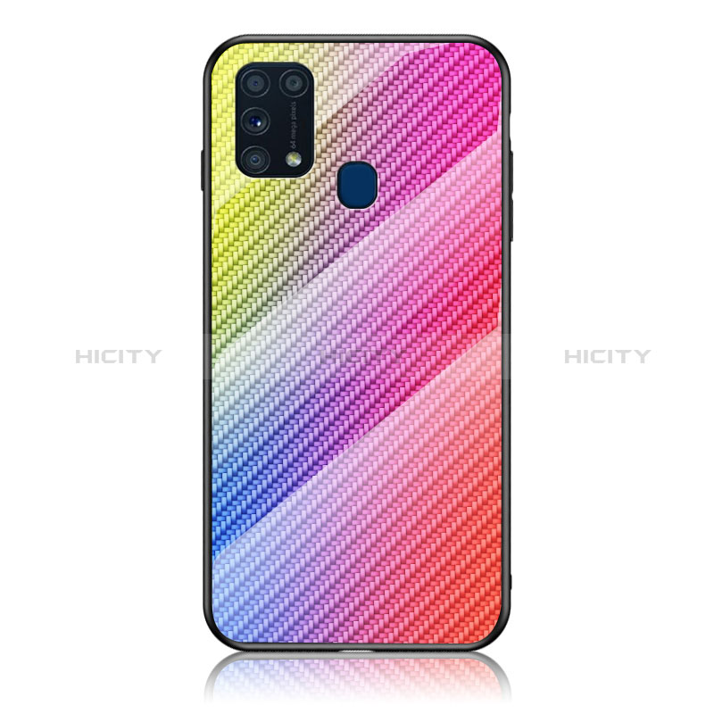 Silikon Schutzhülle Rahmen Tasche Hülle Spiegel Farbverlauf Regenbogen LS2 für Samsung Galaxy M31 Prime Edition