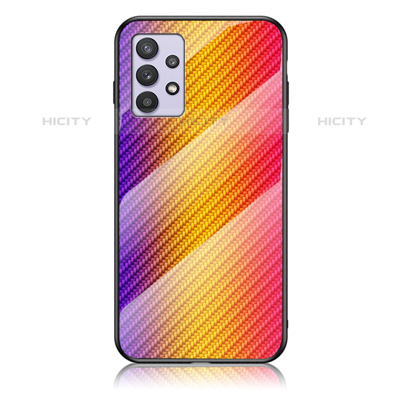 Silikon Schutzhülle Rahmen Tasche Hülle Spiegel Farbverlauf Regenbogen LS2 für Samsung Galaxy M32 5G groß