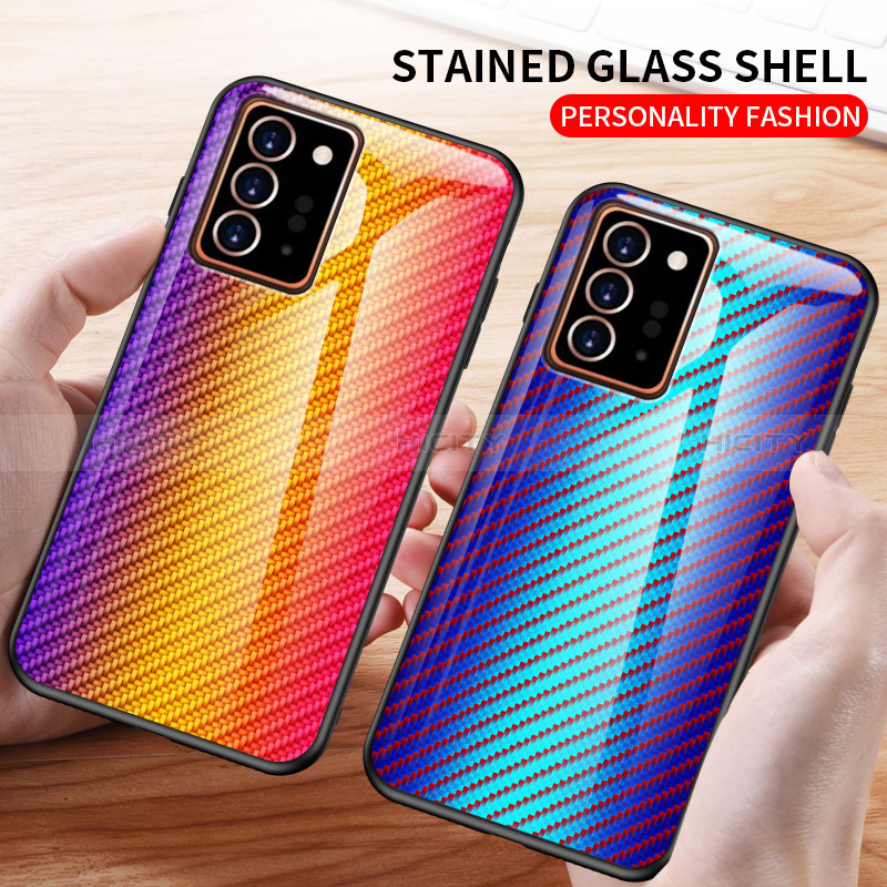 Silikon Schutzhülle Rahmen Tasche Hülle Spiegel Farbverlauf Regenbogen LS2 für Samsung Galaxy Note 20 Ultra 5G